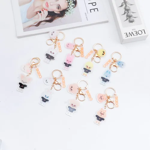 Vista 7 de 2 piezas de mercancía de K-POP Stray Kids SKZOO - Portatarjetas de identificación con llavero para niños callejeros, regalo para fanáticos
