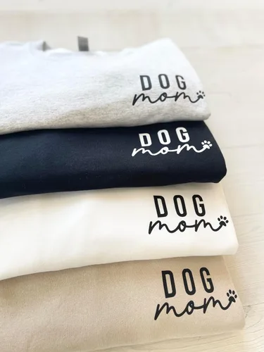 Vista 4 de Up2ournecksinfabric, Custom Dog Mom Sweatshirt - Women's Paw Sweatshirt Gift for Dog Lover Grey
