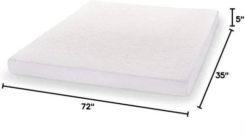 Vista 3 de PlushBeds - Colchón para sofá cama de espuma viscoelástica – Tamaño individual., Espuma, Blanco