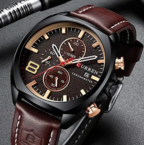 Vista 5 de Mgae - Reloj de pulsera para hombre, analógico, militar, de cuarzo, resistente al agua