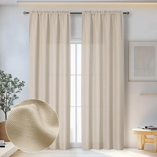 Vista 71 de OWENIE Bob Juego de 2 Paneles de Cortinas Negras de Cocina para Ventanas de 36 Pulgadas de Largo, Cortinas Cortas de Café con Textura de Lino