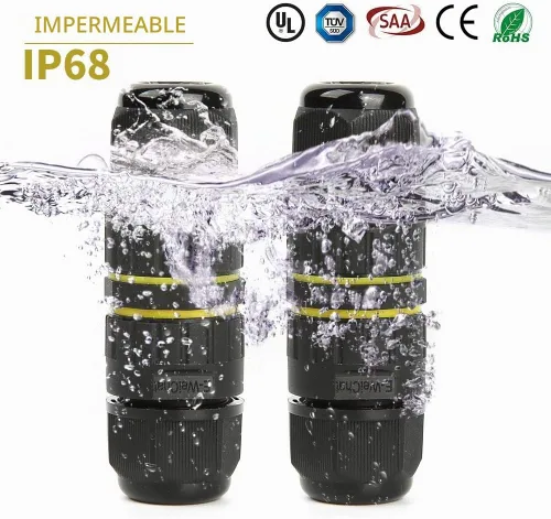 Vista 2 de Conector de cable eléctrico IP68 impermeable de 2 vías para exteriores, rango de cables M16 (0.138-0.394 in), adecuado para reparar y extender