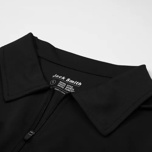 Vista 4 de JACK SMITH Polo de golf para mujer, con cremallera, absorbe la humedad, camisetas de tenis de manga corta, ajustadas, deportivas, tallas S-XXL