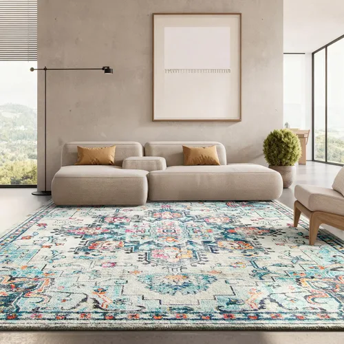 Vista 51 de Safavieh MAD473E - Tapete con diseño de medallón desgastado, bohemio elegante, colección Madison, no suelta pelos, fácil de cuidar, alto tránsito