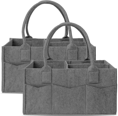 Vista 13 de Cute Castle Paquete de 2 organizadores de pañales – Organizador portátil para bebé con asa, contenedor de almacenamiento de guardería y organizador