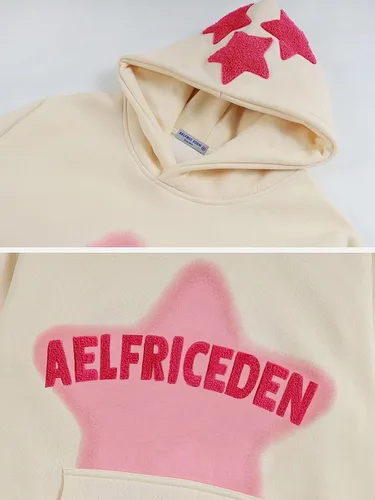 Vista 5 de Aelfric Eden Star Graphic Hoodie Streetwear Print Trend Causal Loose Oversized Hooded Sweatshirts Pullover