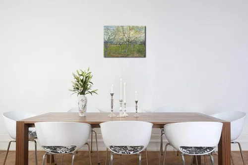 Vista 7 de Wieco Art Huerto con árboles de albaricoque en flor, impresión en lienzo, arte clásico de paisaje floral de Van Gogh, arte de pared moderno y famoso