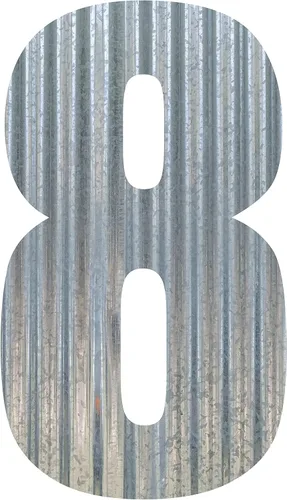 Vista 44 de Letra de metal corrugado (6 pulgadas, 0)