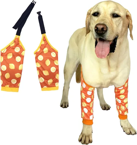 Vista 12 de Rodillera protectora para callos para perros, rodillera frontal, soporte para codo, mangas de mascotas para heridas, tratamiento de callos