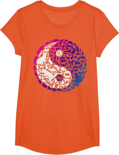 Vista 22 de Cute Kitty Cats and Zen Spirit Peace & Love Yin Yang - Camiseta de gato Negro