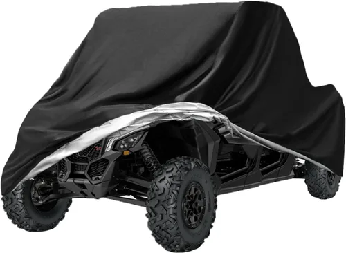 Vista 8 de Cubierta impermeable UTV, 420D resistente al desgarro, material Oxford para Polaris Suzuki Kawasaki Can Am Maverick Arctic Cat Textron 2-3 pasajeros