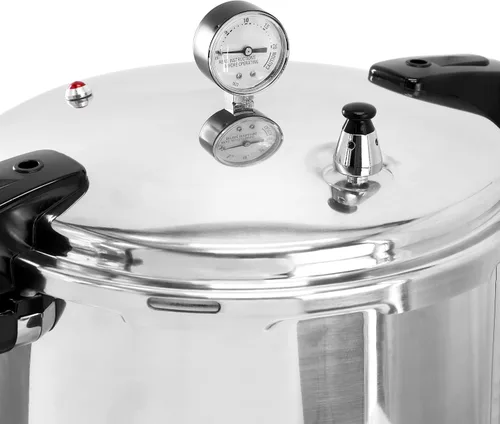 Vista 4 de MegaChef Olla a presión de aluminio de gran capacidad de 24 cuartos de galón para estufas de inducción y gas