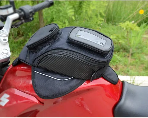 Vista 5 de Bolsa de tanque de imán fuerte para motocicleta, bolsa de navegación, almacenamiento portátil, pantalla táctil transparente, bolsa de almacenamiento