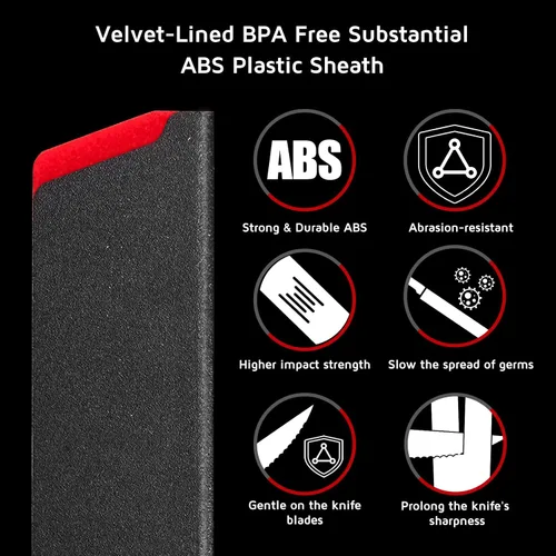 Vista 4 de WELLSTAR - Juego de protectores de filo de cuchillo, 11 piezas de fundas universales para cuchillas, fundas protectoras de cuchillas de ABS libres