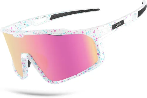 Vista 12 de Ukoly Gafas de sol para ciclismo, correr, béisbol, pesca y golf para hombres y mujeres, gafas de sol deportivas con lente HD UV400 de 620