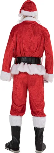 Vista 4 de EraSpooky Disfraz de Papá Noel de Navidad para hombre, 7 piezas