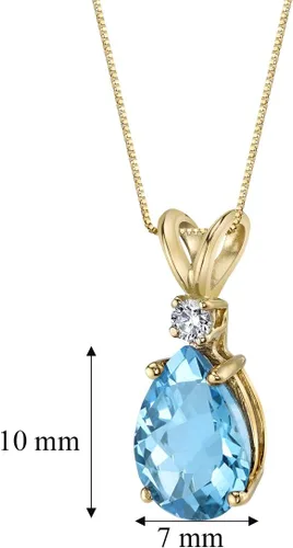 Vista 5 de Peora Dije de oro de 14 quilates para mujer con diamante, elegante diamante solitario en forma de lágrima de 10x7mm 0.394 x 0.276 pulgadas, piedras