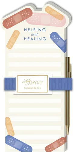 Vista 8 de Lady Jayne - Bloc de notas troquelado con bolígrafo de icono de enfermera, 10 cm x 20 cm, corazón