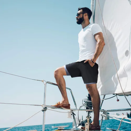 Vista 6 de LRD Pantalones cortos de entrenamiento atléticos para hombre con forro de compresión, entrepierna de 7 pulgadas
