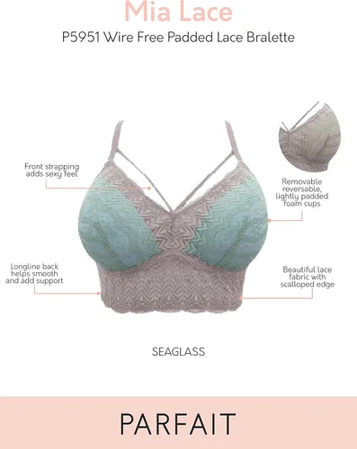 Vista 5 de PARFAIT Mia Lace P5951 - Brasier sin varillas para mujer, con busto completo, ligeramente acolchado