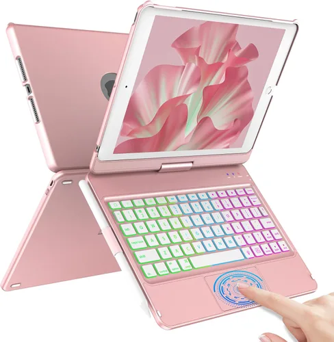 Vista 9 de COO Funda con teclado para iPad 10.2" 9ª/8ª/7ª generación, para iPad Air 10.5" (3ª generación) / para iPad Pro 10.5", con retroiluminación de 10
