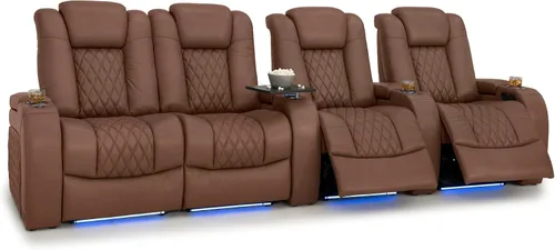 Vista 178 de Seatcraft Asiento de cine en casa Diamante Marrón Reclinable Individual