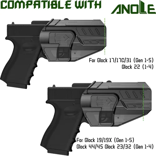 Vista 2 de Level Ⅱ/Ⅲ Optic Cut Holster OWB for Glock 17 19 19x 44 45 Gen 1-5, Glock 22 23 31 32 Gen1-4, Right Hand
