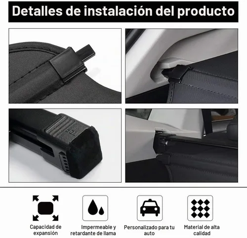 Vista 4 de Powerty Compatible con cubierta de carga Kia NIRO 2017-2022, parasol retráctil trasero para maletero, protector del maletero, cubierta de seguridad