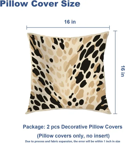 Vista 5 de Batmerry Animal Print Throw Pillow Covers, Spotted On Beige Decorative Pillow Covers Digital Printing Blended for Couch Sofa Bed Invisible Zipper