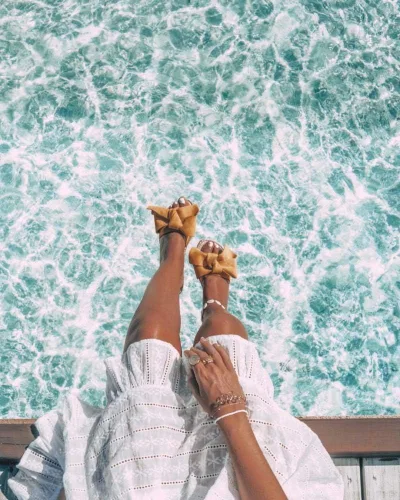 Vista 7 de YYW Sandalias planas para mujer, sin cordones, puntera abierta, estilo casual con adorno de lazo para verano, al aire libre, interiores