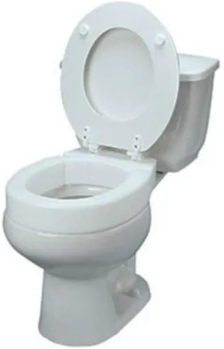 Vista 5 de Asiento elevado para retrete de Ableware, con bisagras, Estándar, Blanco, 1