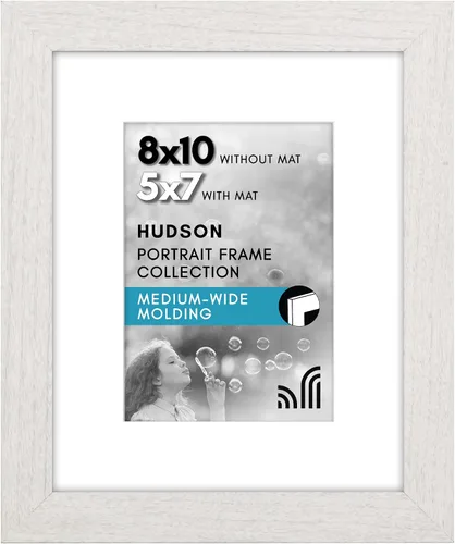 Vista 186 de Americanflat Marco de fotos de 5 x 7 pulgadas con vidrio inastillable, para usar como marco de 4 x 6 con paspartú o para fotos de 5 x 7 pulgadas sin