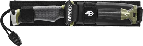Vista 6 de Gerber Gear Ultimate Cuchillo de Supervivencia, Cuchillo de Hoja Fija con Filo Combinado, incluye Iniciador de Fuego y Varilla de Ferrocerio
