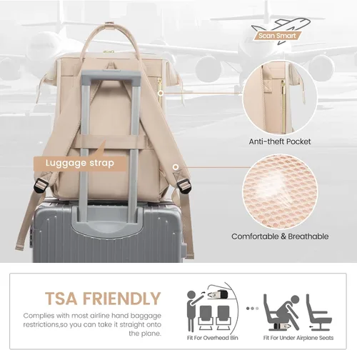 Vista 5 de LOVEVOOK - Mochila para laptop para mujer, mochila de moda para mujer.., 15,6 pulg.