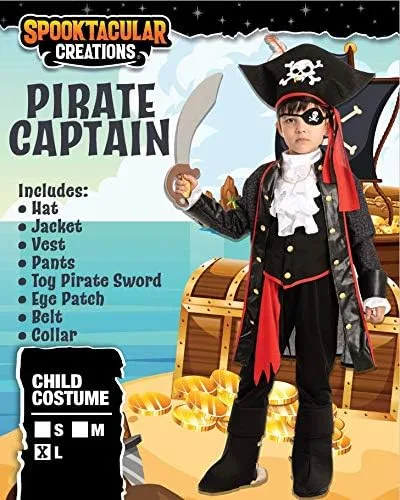 Vista 6 de Spooktacular Creations disfraz de pirata para niño