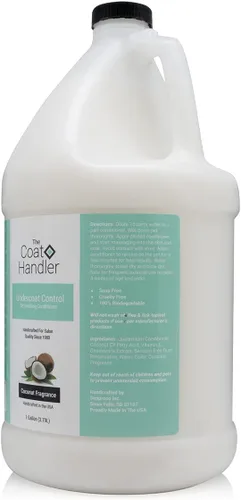 Vista 3 de The Coat Handler Undercoat Control - Acondicionador para perros con fragancia de leche de coco, 1 galón, combate y reduce el desprendimiento