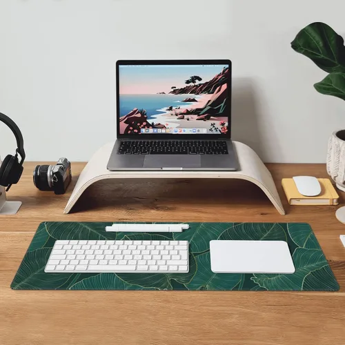 Vista 7 de Alfombrilla de mouse grande para juegos, extendida, grande, XL, para teclado, laptop, computadora, escritorio, con base antideslizante, borde cosido