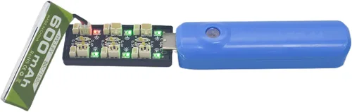 Vista 4 de Batería de litio 1S 3.8V 80C 600mAh con conector de enchufe JST-PH 2.0 con cargador USB de seis canales 1S para Cinewhoop Tinyhawk Micro FPV Racing