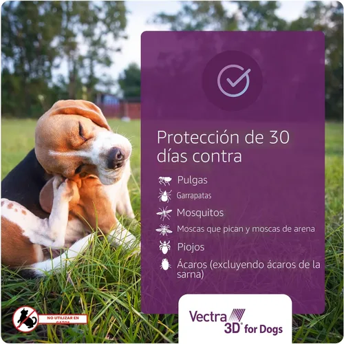 Vista 3 de Vectra 3D Prevención de pulgas y garrapatas para perros medianos 21-55