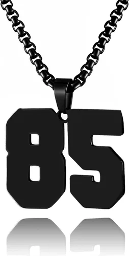 Vista 86 de Collar de Número Dorado para Hombre, Cadena de Acero Inoxidable con Colgante de Número para Atletas, Joyería Deportiva Personalizada para Niños