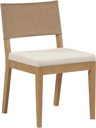 Vista 7 de Nathan James Linus - Silla de comedor tapizada moderna con patas de goma maciza en un acabado marrón cepillado con alambre, marrón claro Marrón