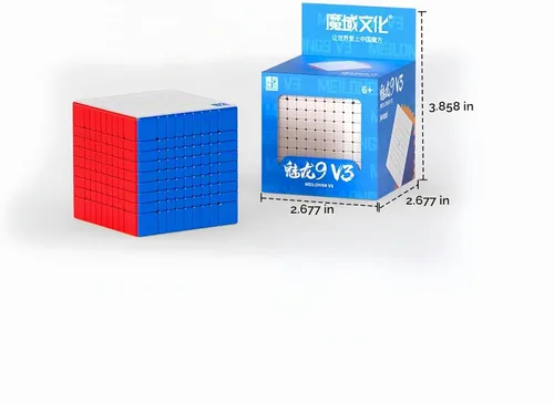 Vista 2 de LiangCuber Cubo de velocidad Moyu Meilong V3 9 x 9 sin calcomanías, Meilong 9x9 V3 Puzzle Cube 2.579 in versión actualizada