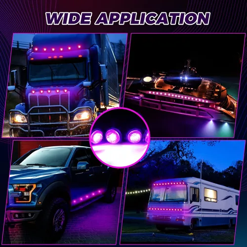 Vista 7 de 50 luces LED redondas de 3/4 para remolque, luces LED delanteras y traseras de 12 V, luces de remolque impermeables para camión, automóvil, autobús