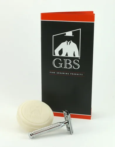 Vista 3 de G.B.S Elegante kit de afeitado para barba de hombre, maquinilla de afeitar tradicional 42C, cepillo de afeitar de tejón, cepillo de acero inoxidable