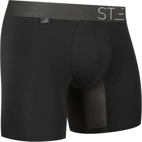 Vista 6 de STEP ONE Calzoncillos tipo bóxer de bambú para hombre (más largo), antirozaduras, absorbe la humedad para hombres