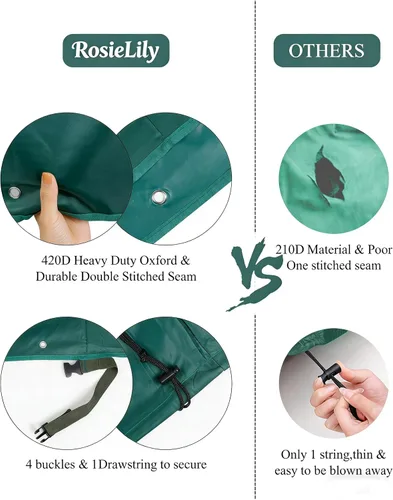 Vista 6 de RosieLily Fundas para sillas de patio con respaldo alto, impermeables, resistentes, apilables, para taburetes de bar al aire libre, fundas