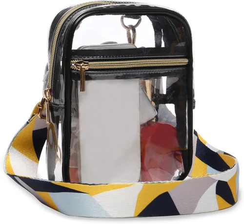 Vista 14 de Bolso cruzado aprobado por estadios para mujer, bolsa transparente para estadios para eventos deportivos, conciertos