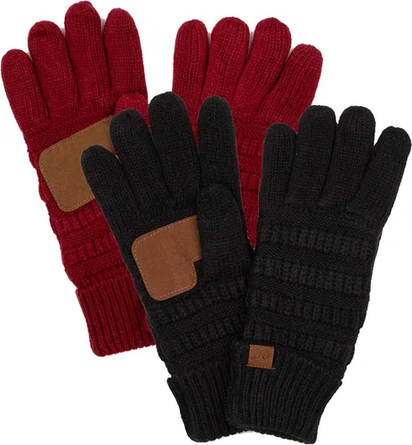 Vista 9 de Funky Junque Guantes de invierno para mujer – Lindos guantes de punto con forro polar para pantalla táctil y mensajería para mujeres, accesorios