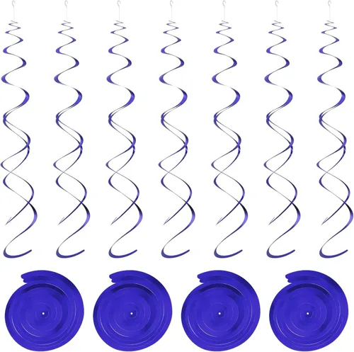 Vista 19 de MECCANIXITY 30 piezas negras colgantes de doble tira para colgar decoraciones de techo de plástico para fiestas de cumpleaños con gancho