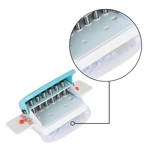 Vista 5 de Tiiyee Perforadora de 6 agujeros, perforadora de papel de hojas sueltas, ajustable, de mano con líneas de escala A4/30, A5/20, B5/26, perforadora